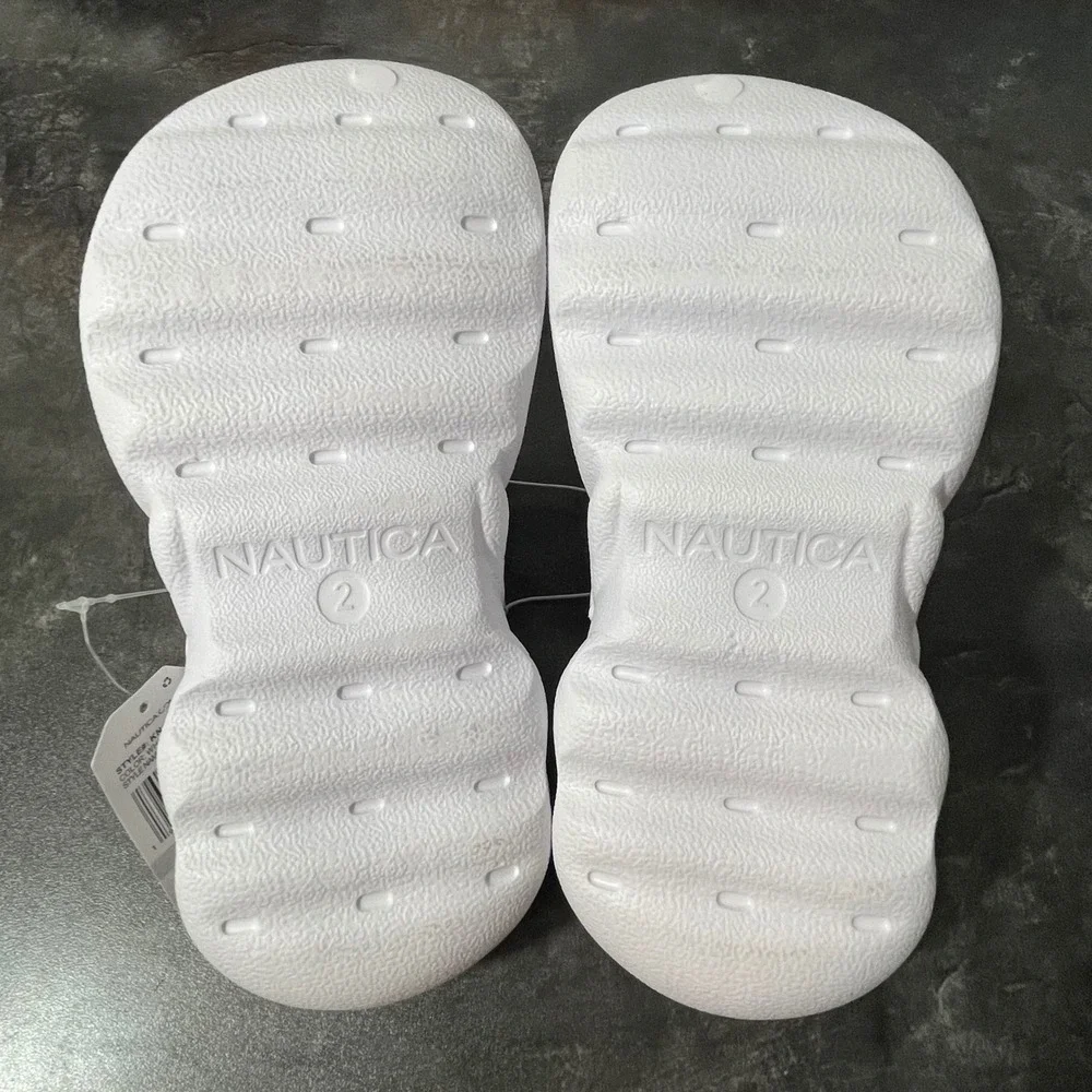 Nautica Rocky Youth Clogs Kids Size 2 White NEW Water Shoes Slip On Sandals